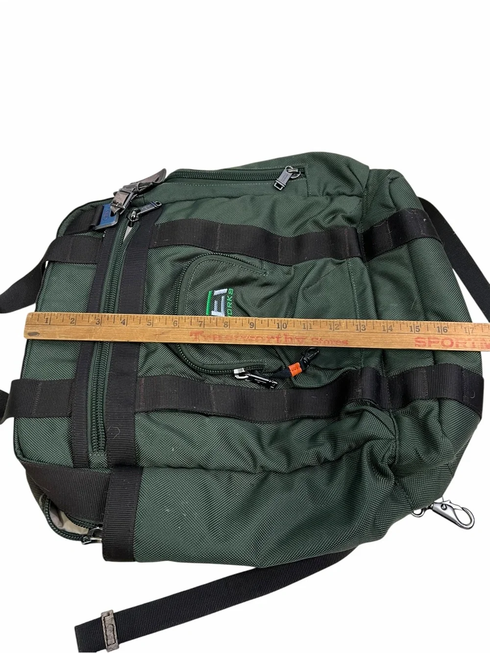 TUMI Alpha 69380SP0 Spruce Green Ballistic Nylon Laptop Brief Backpack Bag